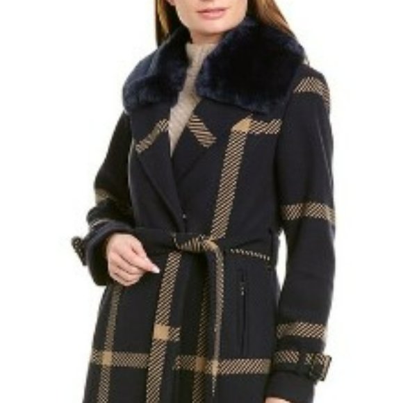 VINCE CAMUTO - Long Wool-Blend Coat, Nocolor, XS - Picture 1 of 6